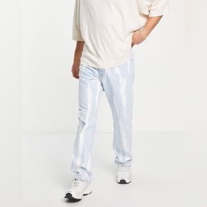 Bershka tie dye straight jeans in blue size 32 NWT